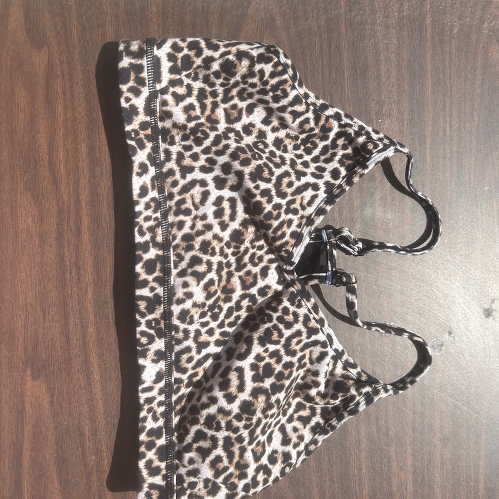 Leopard Print Scoop Bralette - Women's Sports Bra